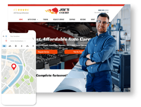 Example of a Hibu's automotive website and results