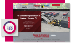 Hibu built website for paving company