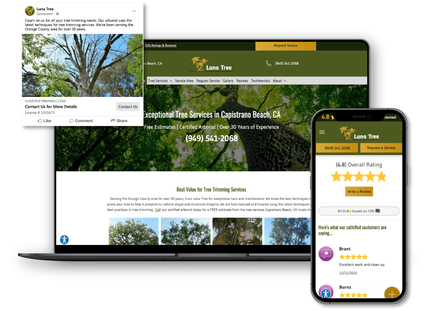 Tree Service Contractor's digital marketing suite - all from Hibu