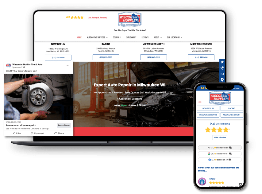 Hibu's digital marketing results for auto repair and service shops