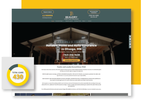 Beaudry Hometown Insurance gains more customers with their Hibu website