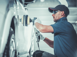 Professional waxing body of car