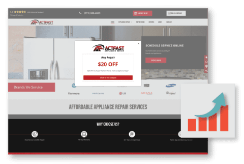 Act Fast Appliance Repair website and digital marketing