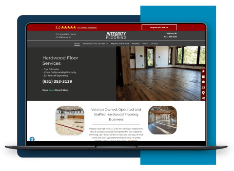 Home services client website custom designed for flooring company