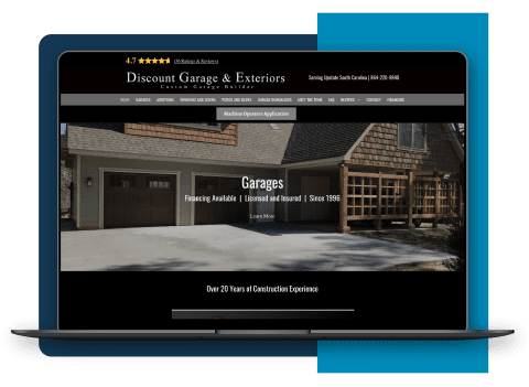 Home services client website custom designed for a garage door installation business